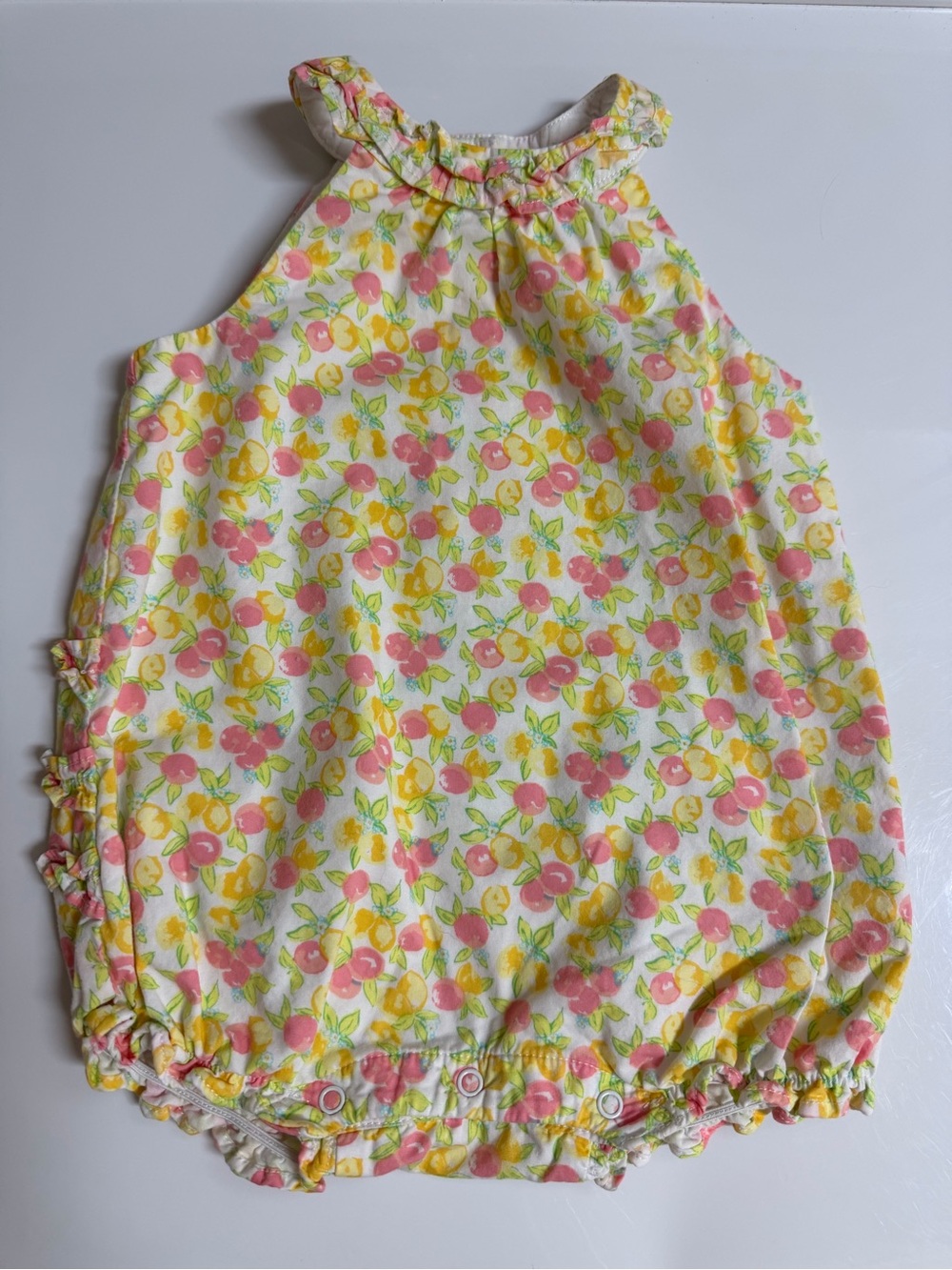 Janie and Jack Baby Floral Peplum Romper in Pink & Yellow